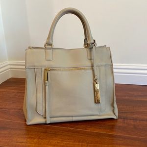VINCE CAMUTO Leather Satchel in Parchment
